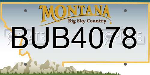 BUB4078 Montana License Plate