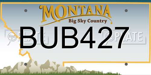 BUB427 Montana License Plate