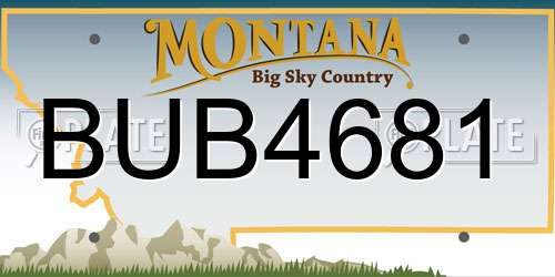 BUB4681 Montana License Plate