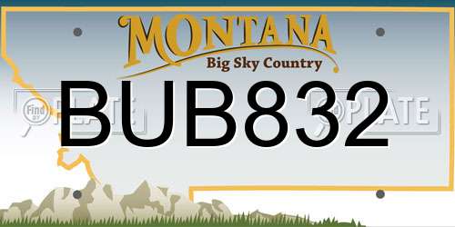 BUB832 Montana License Plate