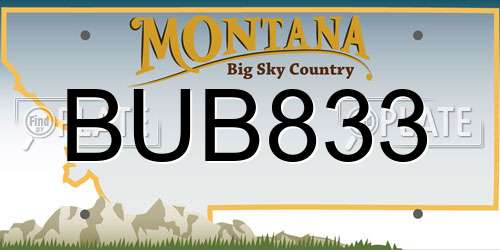 BUB833 Montana License Plate