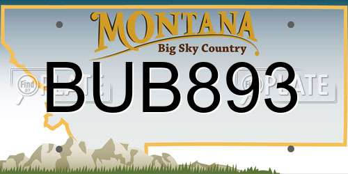 BUB893 Montana License Plate
