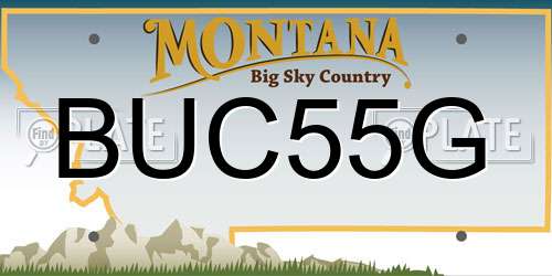 BUC55G Montana License Plate