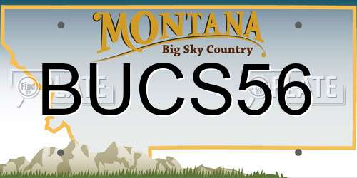 BUCS56 Montana License Plate