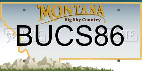 BUCS86 Montana License Plate