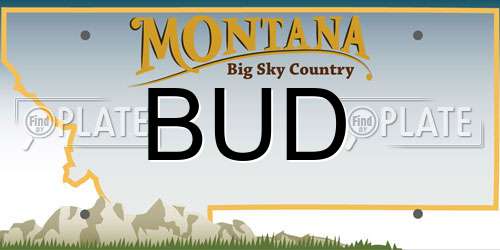 BUD Montana License Plate