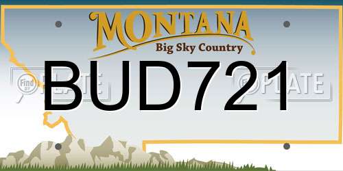 BUD721 Montana License Plate