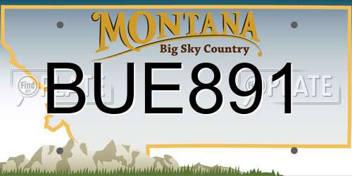 BUE891 Montana License Plate