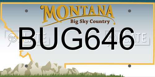 BUG646 Montana License Plate