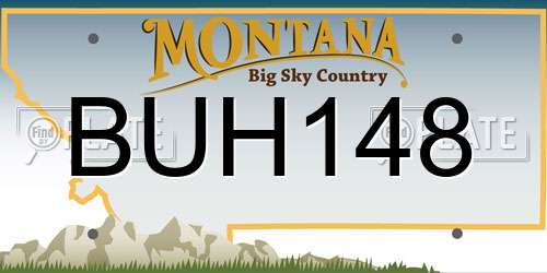 BUH148 Montana License Plate