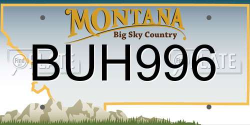 BUH996 Montana License Plate