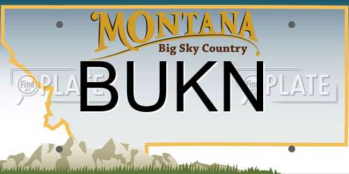 BUKN Montana License Plate