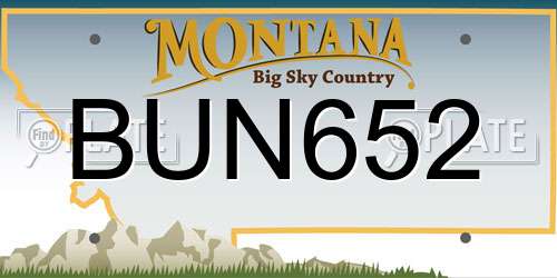 BUN652 Montana License Plate