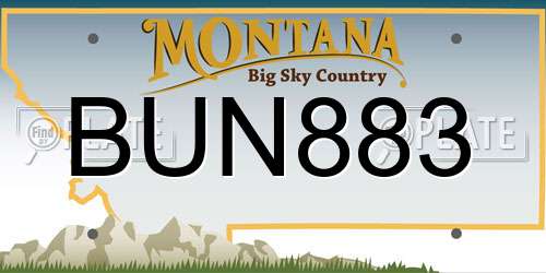BUN883 Montana License Plate