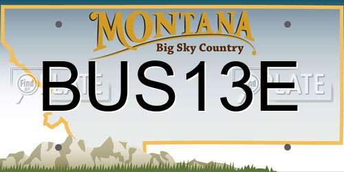 BUS13E Montana License Plate