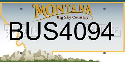 BUS4094 Montana License Plate