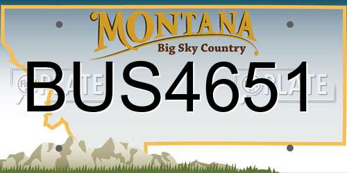 BUS4651 Montana License Plate