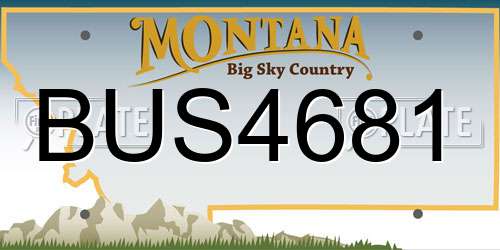 BUS4681 Montana License Plate