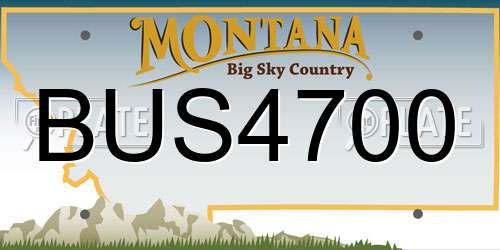 BUS4700 Montana License Plate