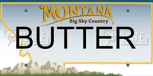 BUTTER Montana License Plate