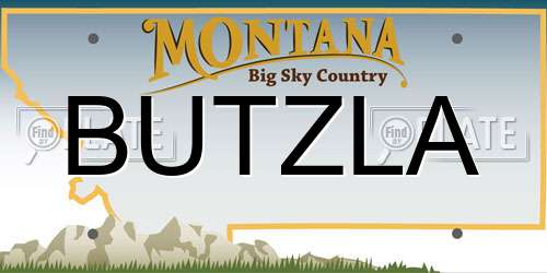 BUTZLA Montana License Plate