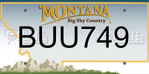 BUU749 Montana License Plate