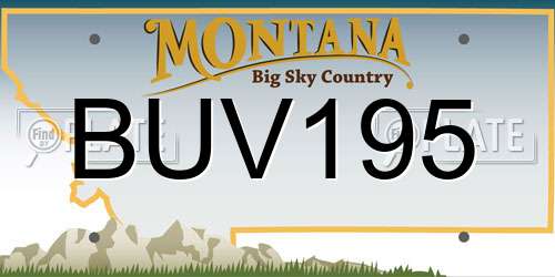 BUV195 Montana License Plate