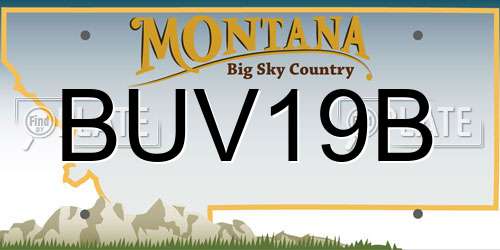 BUV19B Montana License Plate