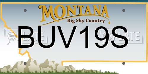 BUV19S Montana License Plate