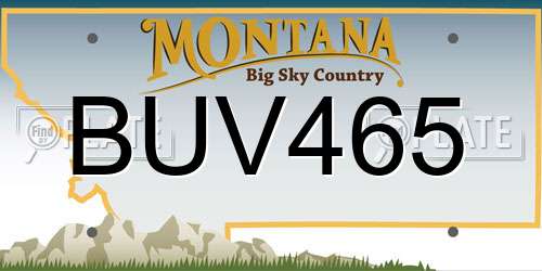 BUV465 Montana License Plate