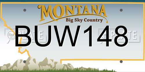 BUW148 Montana License Plate