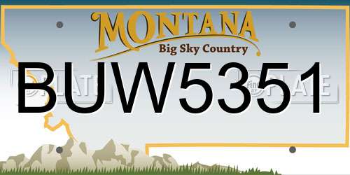 BUW5351 Montana License Plate
