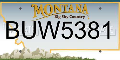 BUW5381 Montana License Plate