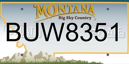 BUW8351 Montana License Plate