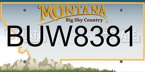 BUW8381 Montana License Plate