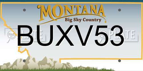 BUXV53 Montana License Plate