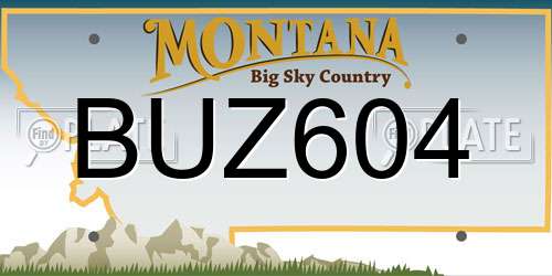 BUZ604 Montana License Plate