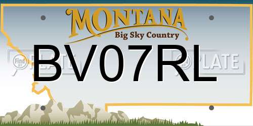 BV07RL Montana License Plate