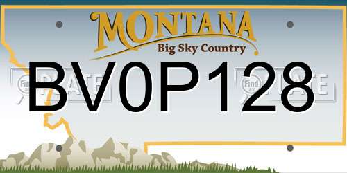 BV0P128 Montana License Plate