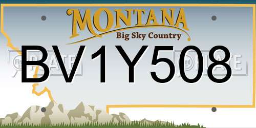 BV1Y508 Montana License Plate