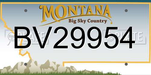 BV29954 Montana License Plate