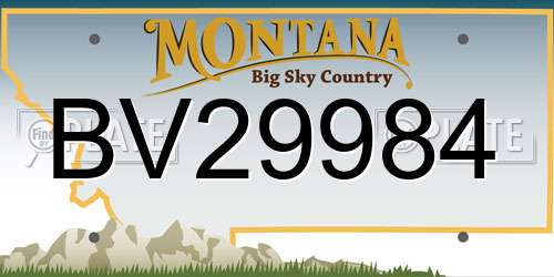 BV29984 Montana License Plate