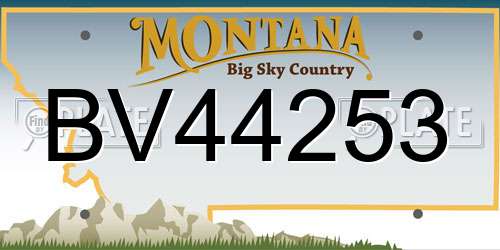 BV44253 Montana License Plate