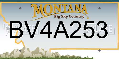 BV4A253 Montana License Plate