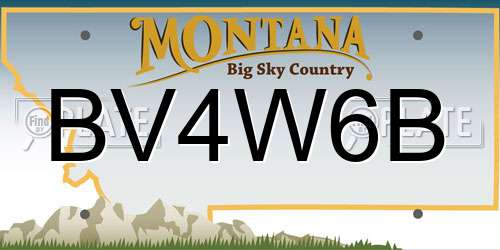 BV4W6B Montana License Plate