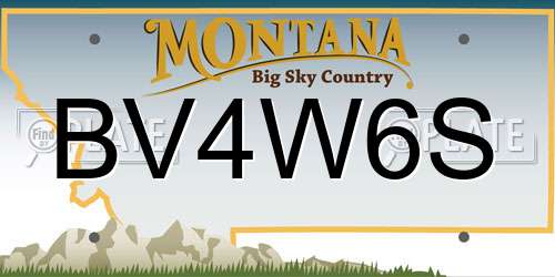 BV4W6S Montana License Plate