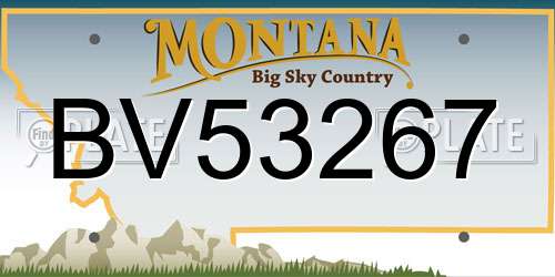 BV53267 Montana License Plate