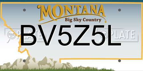 BV5Z5L Montana License Plate