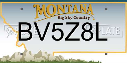 BV5Z8L Montana License Plate
