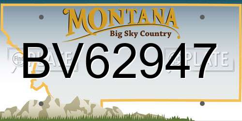 BV62947 Montana License Plate